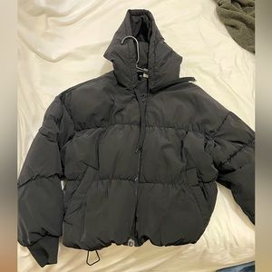 Black puffer coat